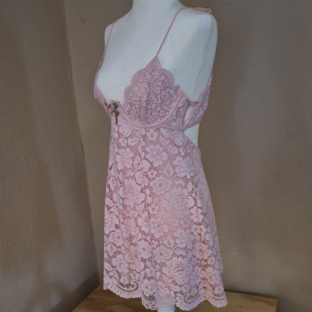 For Love & Lemons Pale Pink Lace Slip - Picture 6 of 11